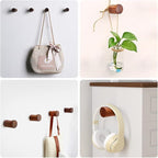 Natural Wood Wall Hooks, for Hanging Coat Towel Cap Bag Purses Jacket Backpack - Image 6