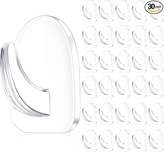 Queekay 30 Pieces Clear Adhesive Wall Hooks by Queekay