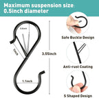 150 Pcs S Hooks for Hanging Heavy Duty, 3.5-inch Heavy Duty Metal S Hook - Image 2