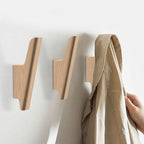 Wood Wall Hooks 4 Pack Coat Hooks Wall Mount Natural Wooden Hooks - Image 2