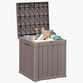 ROJIK Outdoor Storage Housing Deck Box - Waterproof Patio Furniture, Garden Tools, Cushions, Pool Accessories Storage Bench with Lockable Lid and Side Handles (Grey, 50 Gal) by ROJIK