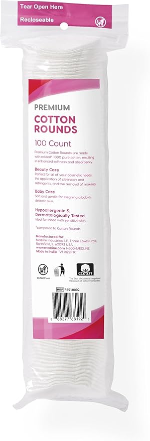 Simply Soft Premium Cotton Rounds, 100% Pure, Absorbent Cotton Pads - Image 2