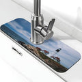 Kitchen Sink Splash Guard Faucet Mat Lighthouse Beach Sky 15"x5.5", Diatom Mat by Nameapo