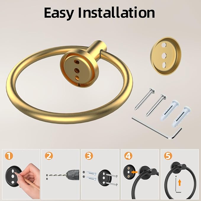Towel Ring 2Pack, SUS304 Stainless Steel Hand Towel Holder - Image 7