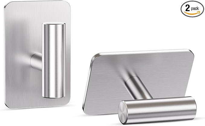 Silver Hooks for Hanging Heavy Duty, Wall Hooks for Shower, Waterproof & by Aikzik