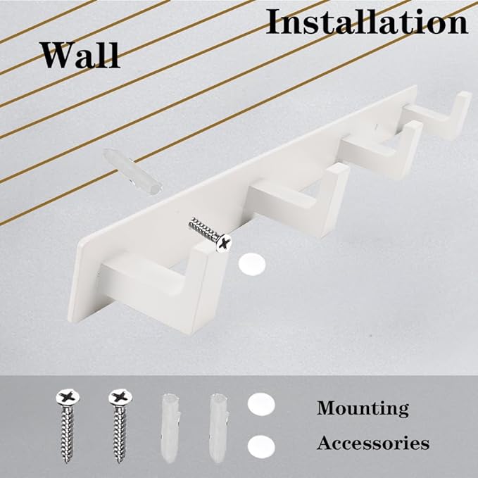 Coat Rack, Heavy Duty Stainless Steel 3 Tri Coat Hook Hanger, Wall Mounted Wall - Image 4