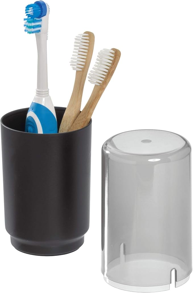 iDesign Austin Covered Holder, Holds Regular and Electric Toothbrushes - Image 3