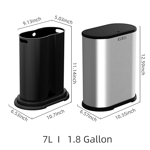 1.8 Gallons Small Stainless Steel Trash Can - Image 5