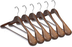 Nature Smile Luxury Wooden Suit Hangers 6 Pack Wood Coat Hangers Jacket by NatureSmile