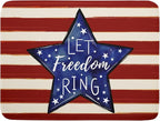 Patriotic Watercolor Stars Stripes Dish Drying Pad 18 x 24 Inch by APORTT