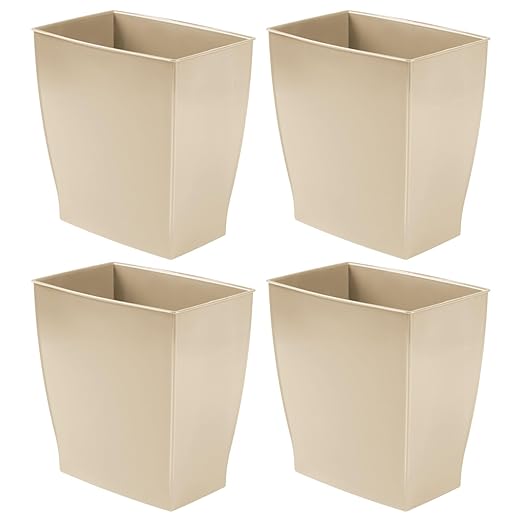 iDesign Small Plastic Bathroom Trash Can, Slim Rectangle Garbage Bin by iDesign