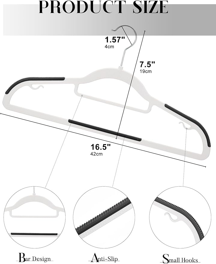 HOUSE DAY Plastic Hangers 100 Pack, Heavy Duty Hanger - Image 8