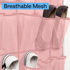 GORILLA GRIP Over the Door Shoe Organizer, 24 Large Breathable Mesh Pockets - Image 5