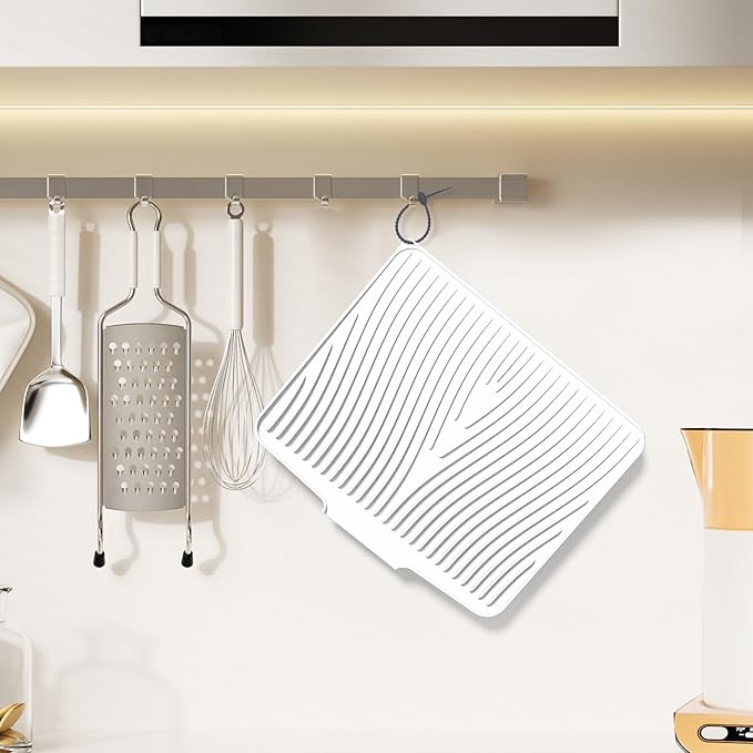 Silicone Dish Drying Mat for Kitchen Counter, Non-Slip Drain Pad, Dish Drying - Image 6