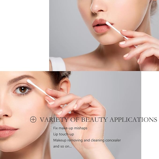Cotton Swabs with Paper Sticks 1000ct, Double Round Cotton Buds - Image 5