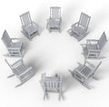 Oversized Rocking Chair Set of 8, Outdoor Rocking Chair for Adults, All Weather Resistant Porch Rocker for Lawn Garden, White by THOEOE