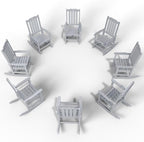 Oversized Rocking Chair Set of 8, Outdoor Rocking Chair for Adults, All Weather Resistant Porch Rocker for Lawn Garden, White by THOEOE