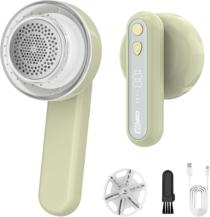 COPPA Lint Remover, LR-01 Remove Fuzz Lint USB-C Rechargeable 6 Blades & 3 by COPPA