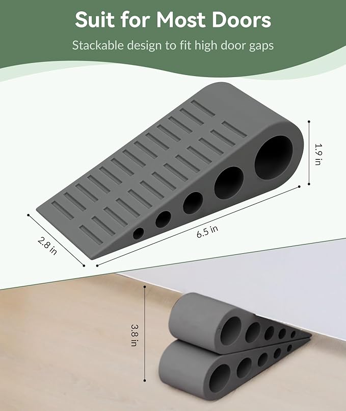 1.9 Inches Heavy Duty Door Stopper, 3 Pack Rubber Door Stop, Door Stoppers - Image 5