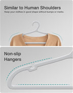 30 Pack Clothes Hangers, Non Slip Plastic Coat Hangers, Space Saving, Heavy Duty - Image 4