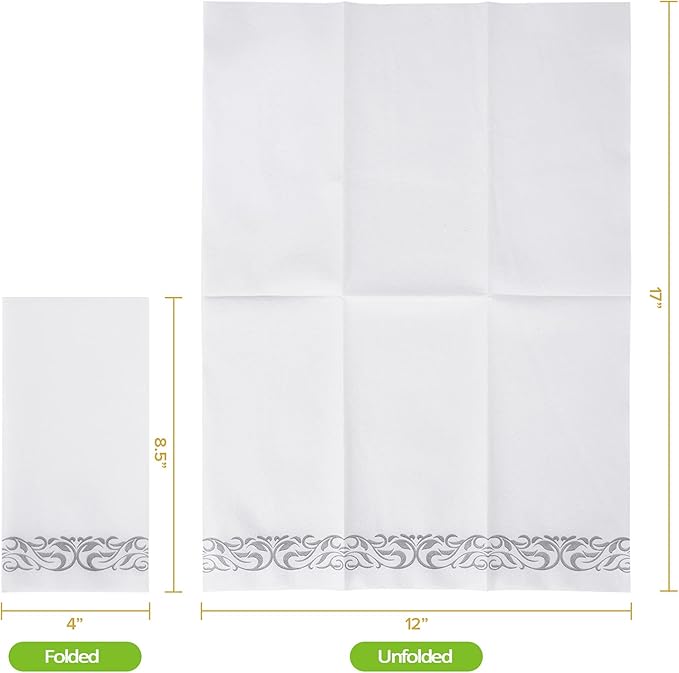 200 Pack Guest Towels Disposable Bathroom, Soft and Linen Feel Disposable Hand - Image 6
