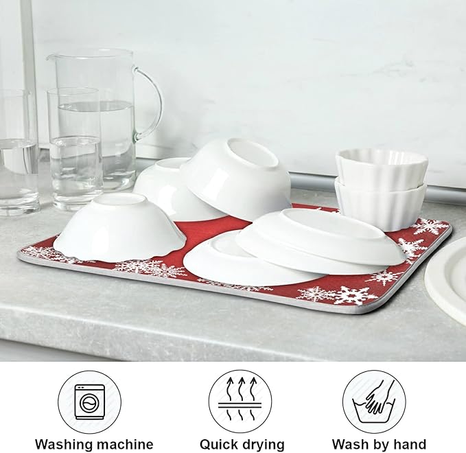 Super Absorbent Dish Drying Mat, Microfiber Fast-Drying Dish Mat, Kitchen Dish - Image 7