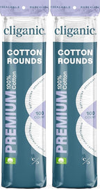 Cliganic Premium Cotton Rounds for Face | Makeup Remover Pads, Hypoallergenic by Cliganic