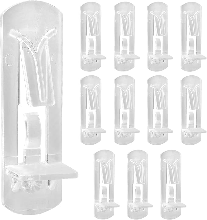 Biaungdo 12 Pcs Plastic Locking Shelf Support Pegs, 6mm Clear Cabinet Shelf by Biaungdo