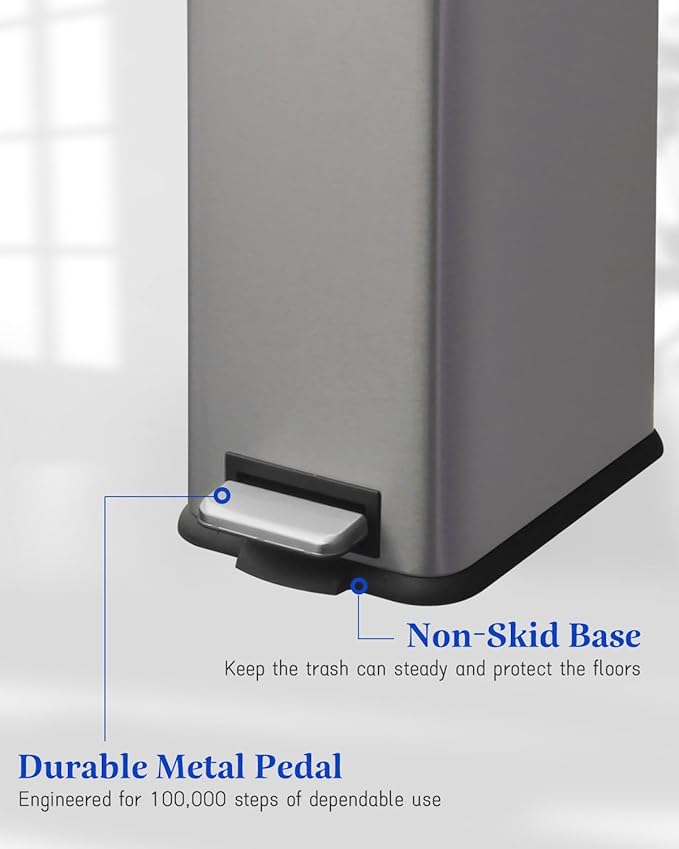 Bathroom Trash Can with Lid，5 Liter / 1.3 Gallon Small Trash Can with Removable - Image 8