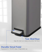 Bathroom Trash Can with Lid，5 Liter / 1.3 Gallon Small Trash Can with Removable - Image 8