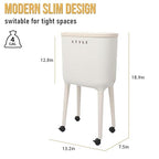 XPIY 4 Gallon Trash Can with Wheels and Lid, Modern Narrow Garbage Can with - Image 2
