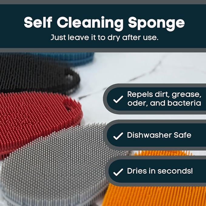 Silicone Sponge Dish Scrubber - Image 7