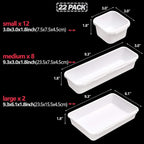 Set of 22 Interlocking Desk Drawer Organizer Tray Dividers Plastic Shallow - Image 2