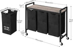 HOOBRO Laundry Sorter 3 Section, Laundry Hamper - Image 6