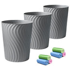 YGJT Small Trash Can, 3 Pack 1.8 Gallons Bathroom Trash Can Waste Basket by YGJT