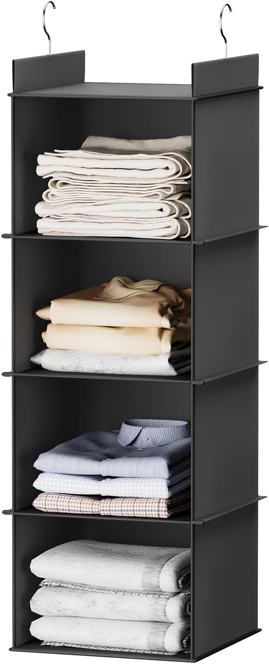 YOUDENOVA Hanging Closet Organizer, 4-Shelf Closet Hanging Shelves by YOUDENOVA