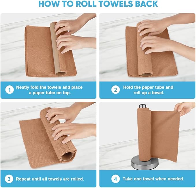 AIDEA Microfiber Cleaning Cloth Roll, Reusable Paper Towels Tear Away Cloth - Image 7