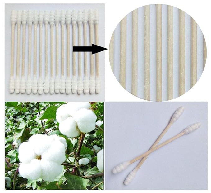 800 Count Natural Wood Stick Cotton Swabs - Image 2
