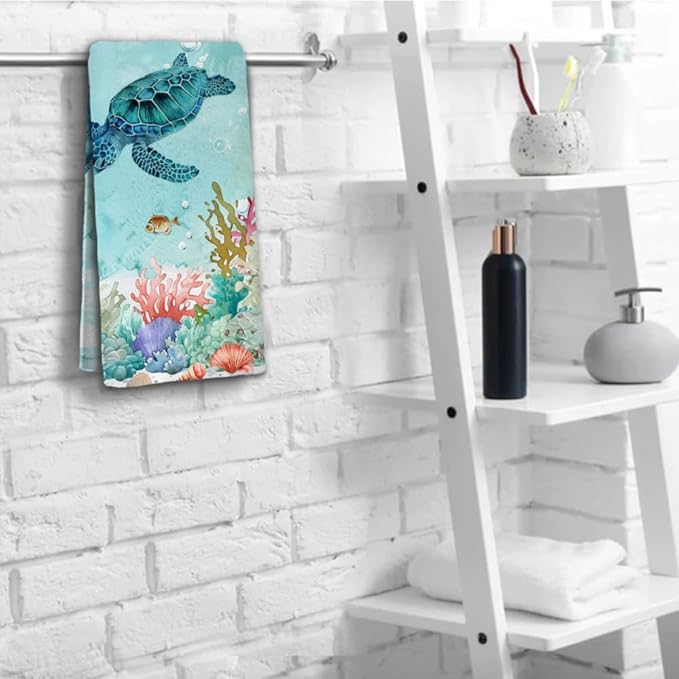 Sea Turtle Hand Towels Set of 2 - Image 6