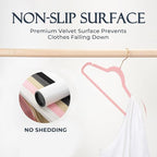HOUSE DAY Pink Velvet Hangers 120 Pack, Premium Non-Slip Felt Clothes, Sturdy - Image 2