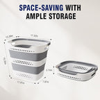 Collapsible Plastic Laundry Basket Hamper - Image 4