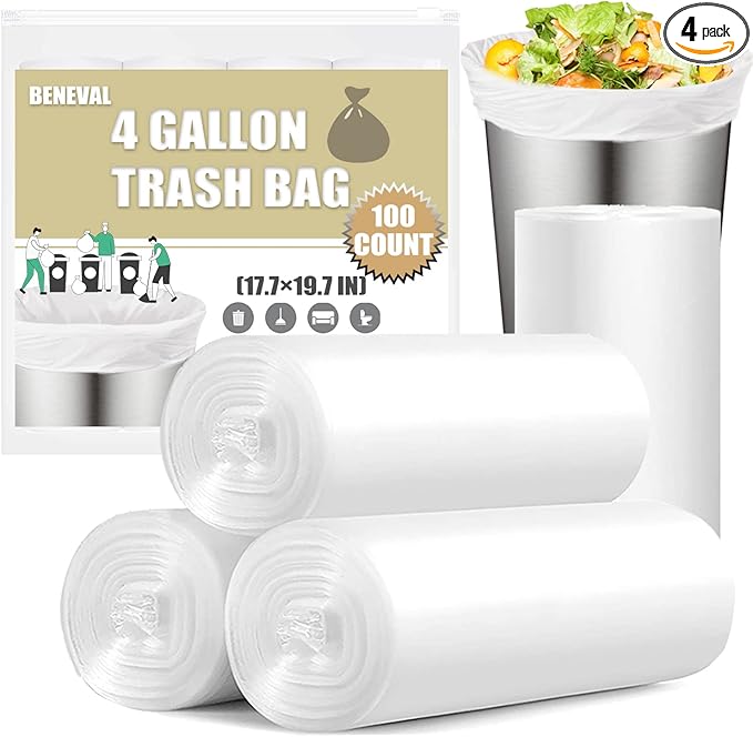 Small Trash Bags 4 Gallon by BENEVAL