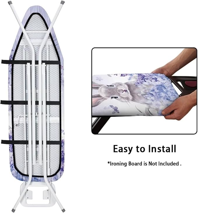 Sprowallow Rabbit Lavender Ironing Board Cover Standard Size Silicone Coated - Image 4