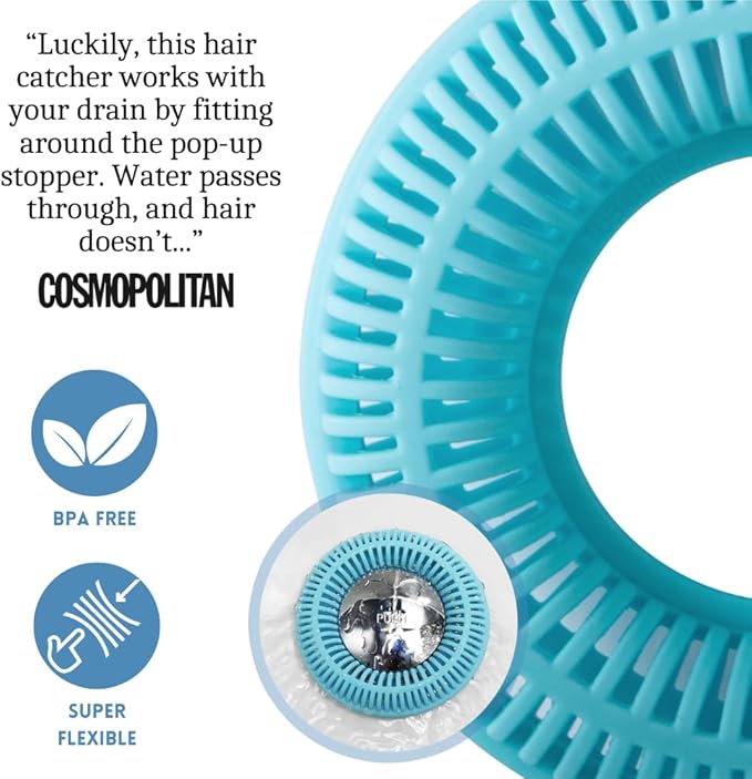 Hair Catcher for Shower Drain & Bathtub – TubRing Pop-Up Drain Protector & - Image 2