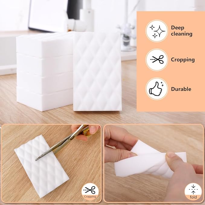 Magic Sponges Eraser, 20 Pack Melamine Sponge in Bulk, 2X Density, Long Lasting - Image 5