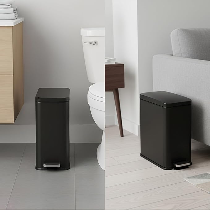 iTouchless 3 Gallon Slim Bathroom Trash Can - Image 2