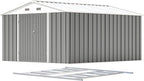 Patiowell 10 x 12 FT Metal Storage Shed for Outdoor with Floor Frame, Steel Yard Shed with Design of Lockable Doors, Utility and Tool Storage for Garden, Backyard, Patio, Outside use, Grey - Image 3