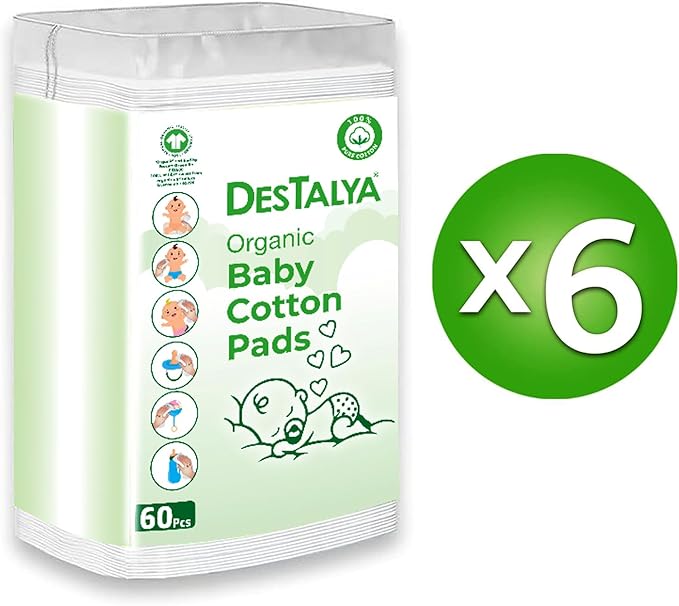 DESTALYA Baby Cotton Pads for Diaper Change | Large Cotton Squares for - Image 8