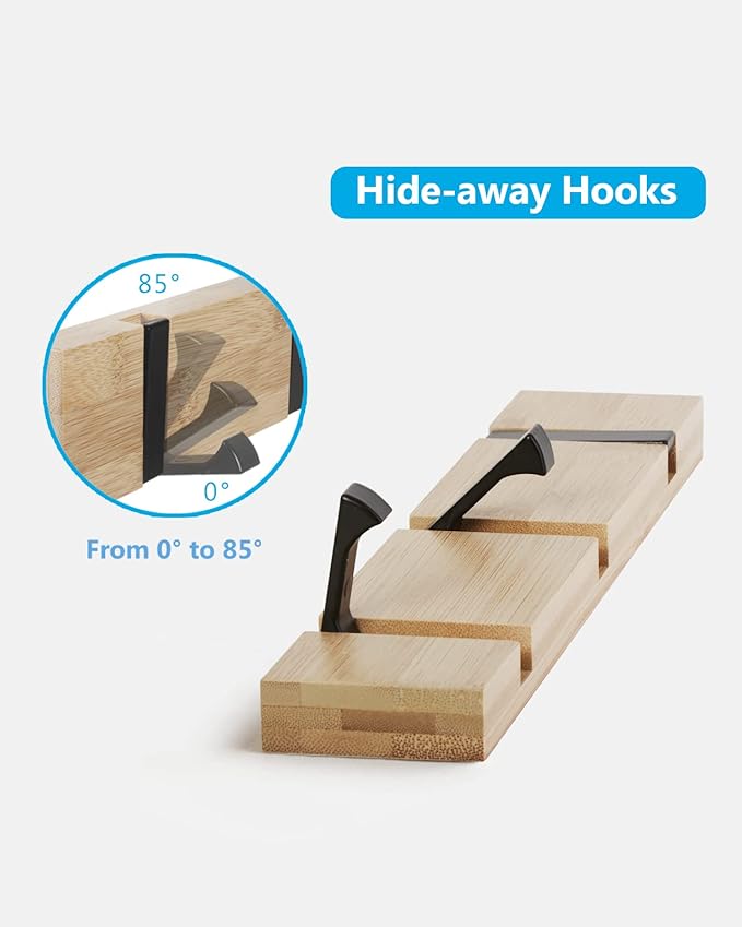 JSVER Coat Rack Wall Mount Coat Hooks, Coat Hooks Wall Mounted - Image 2
