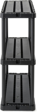 Gracious Living 3 Shelf Knect-A-Shelf Solid Light Duty Storage Unit 12 x 24 x 33" Organizer for Home, Garage, Basement & Laundry, Black - Image 7